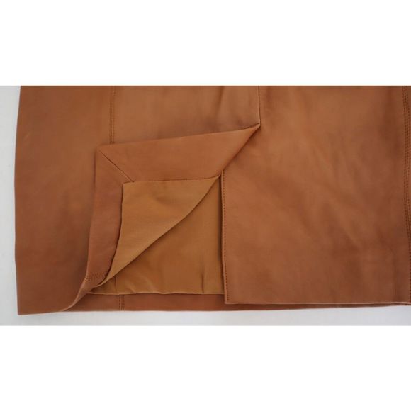 Lauren Ralph Lauren Women Sz 6 Brown Lamb Leather Sleeveless Sheath Dress $595 - Picture 10 of 13